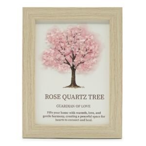 Gemstone Picture - Tree of Life - Rose Quartz (20x14.7x1cm)