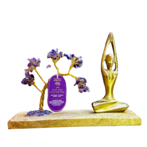 Amethyst Gemstone Yoga Garden - Sukhasana Pose - Tilted Tree - 100 chipstones
