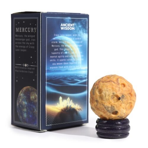 bG9jYWw6Ly9tZWRpYS85Sy9DQy82MFIzMEMxRzZXU0tDQzlLLzEwYTM1ZWVjLmpwZWc.jpg Crazy Lace Jasper Planet - Mercury - 40mm (30x15mm stand)